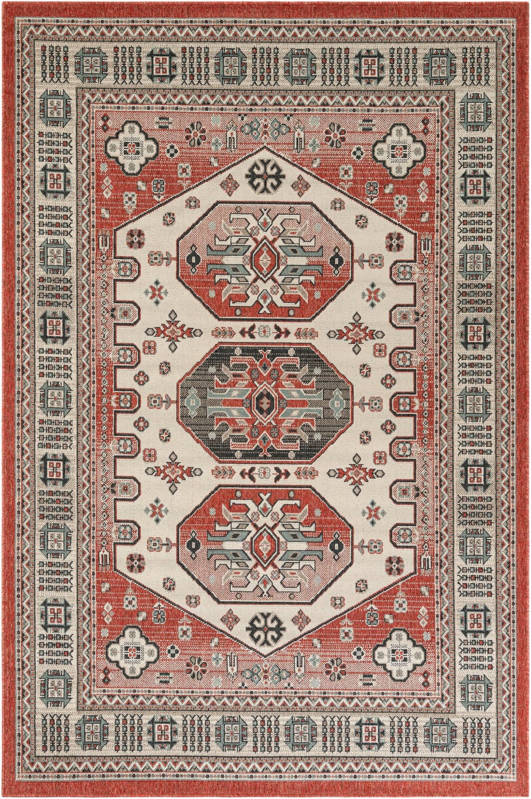 6' x 9' Calvin · Border Outdoor Rug, multi