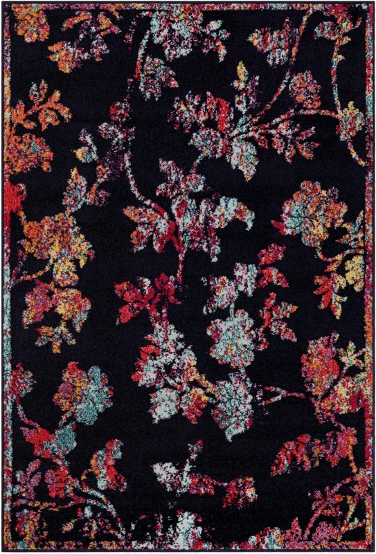 4' x 6' Hunter · Border rug, navy blue
