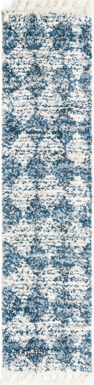 2' x 8' Newton · Abstract Shag Rug, blue