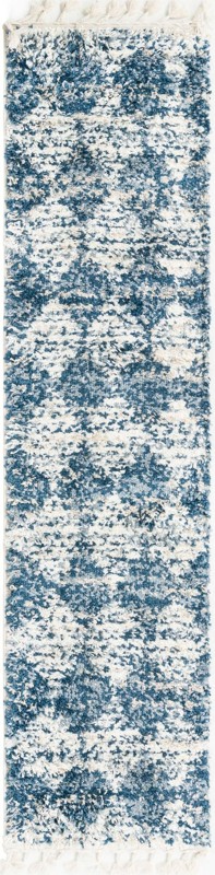 2' x 8' Newton · Abstract Shag Rug, blue