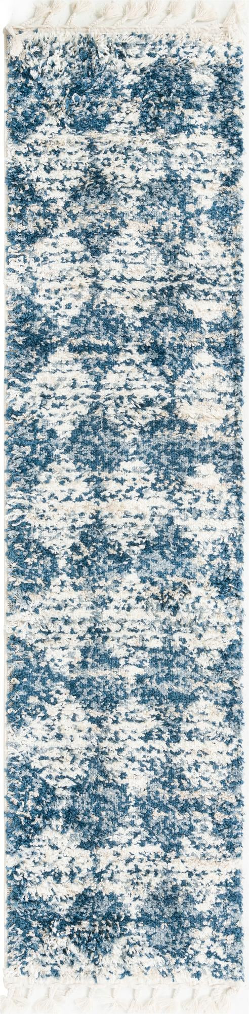 2' x 8' Newton · Abstract Shag Rug, blue