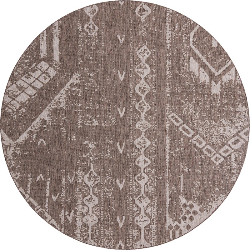 10' 8 x 10' 8 Wildman · Patchwork Outdoor Rug, brown