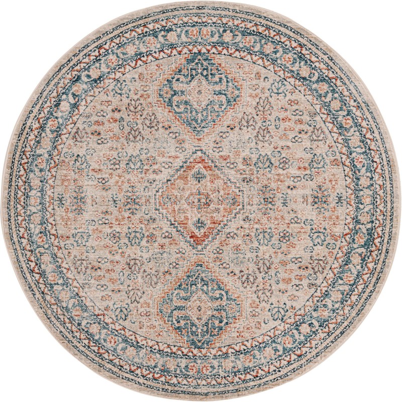 5' 3 x 5' 3 Greenbriar · Border rug, multi