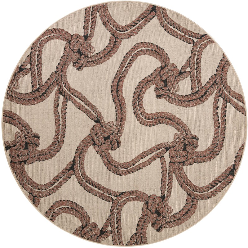 Brinkley · Nautical rope Outdoor Rug, beige and terracotta