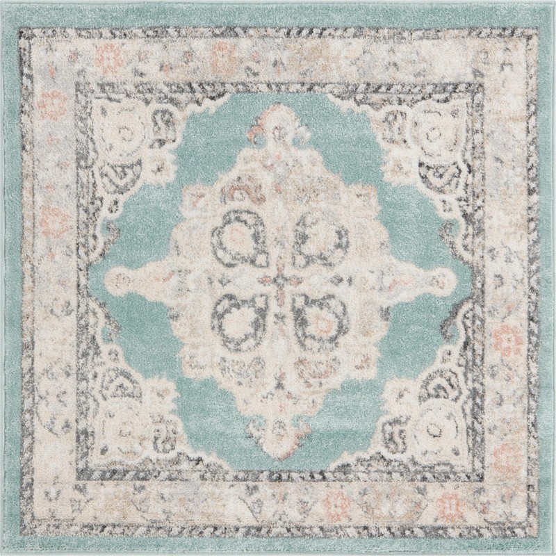 Selby · Border rug, aqua