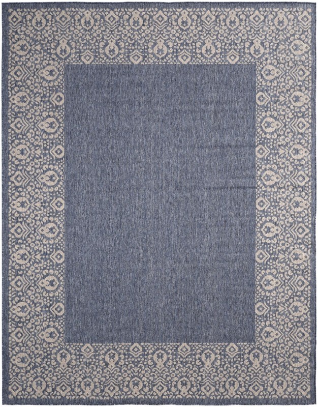 7' 10 x 10' Bloomfield · Border Outdoor Rug, blue