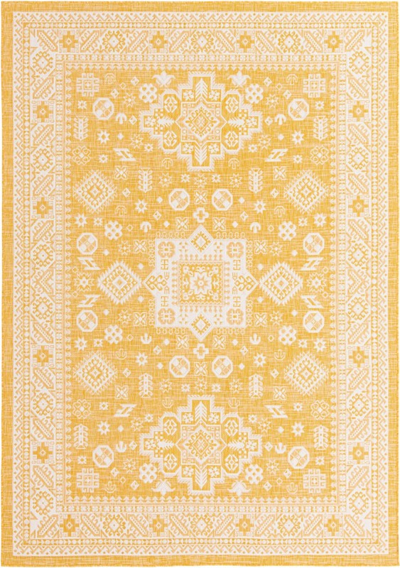 7' 10 x 11' Bellamy · Border Outdoor Rug, yellow
