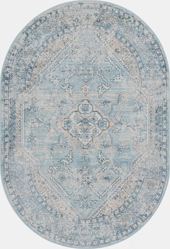4' x 6' Opal · Border rug, blue