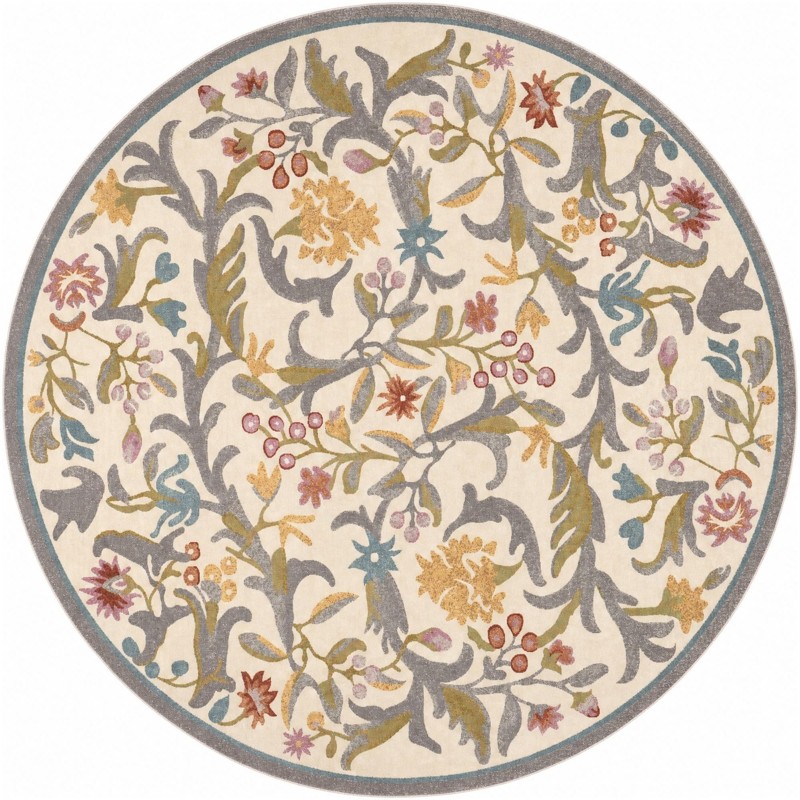 10' x 10' Draper · Border rug, ivory