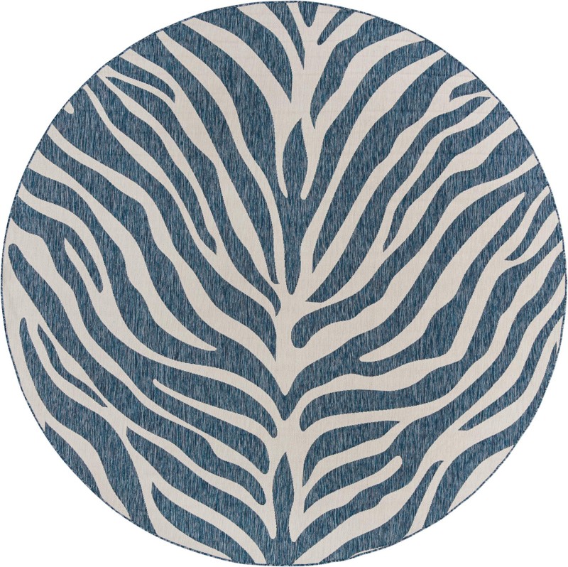 10' x 10' Abney · Zebra Outdoor Rug, blue