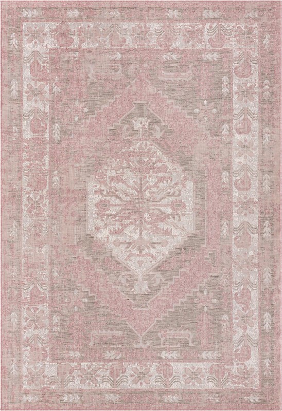 6' x 9' Wylie · Border Outdoor Rug, pink