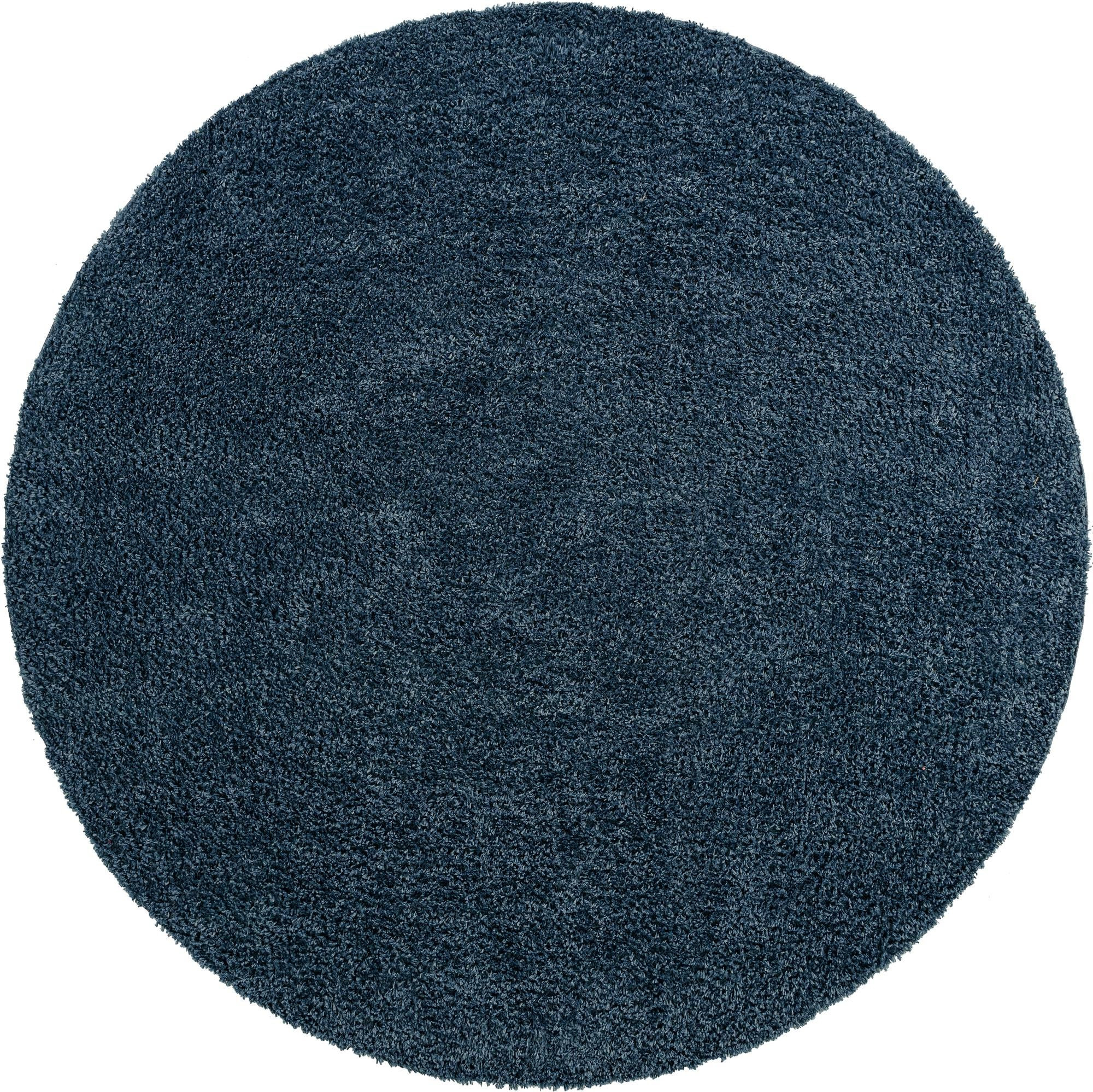 7' x 7' Dunham · Solid shag rug, marine blue