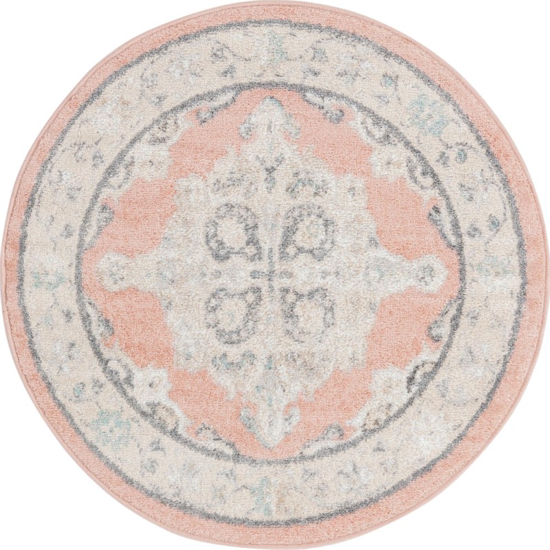 3' 3 x 3' 3 Selby · Border rug, rose
