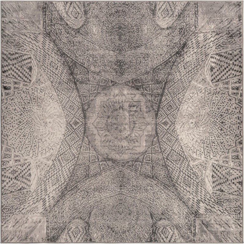 Blakemore · Abstract medallion rug, gray and ivory