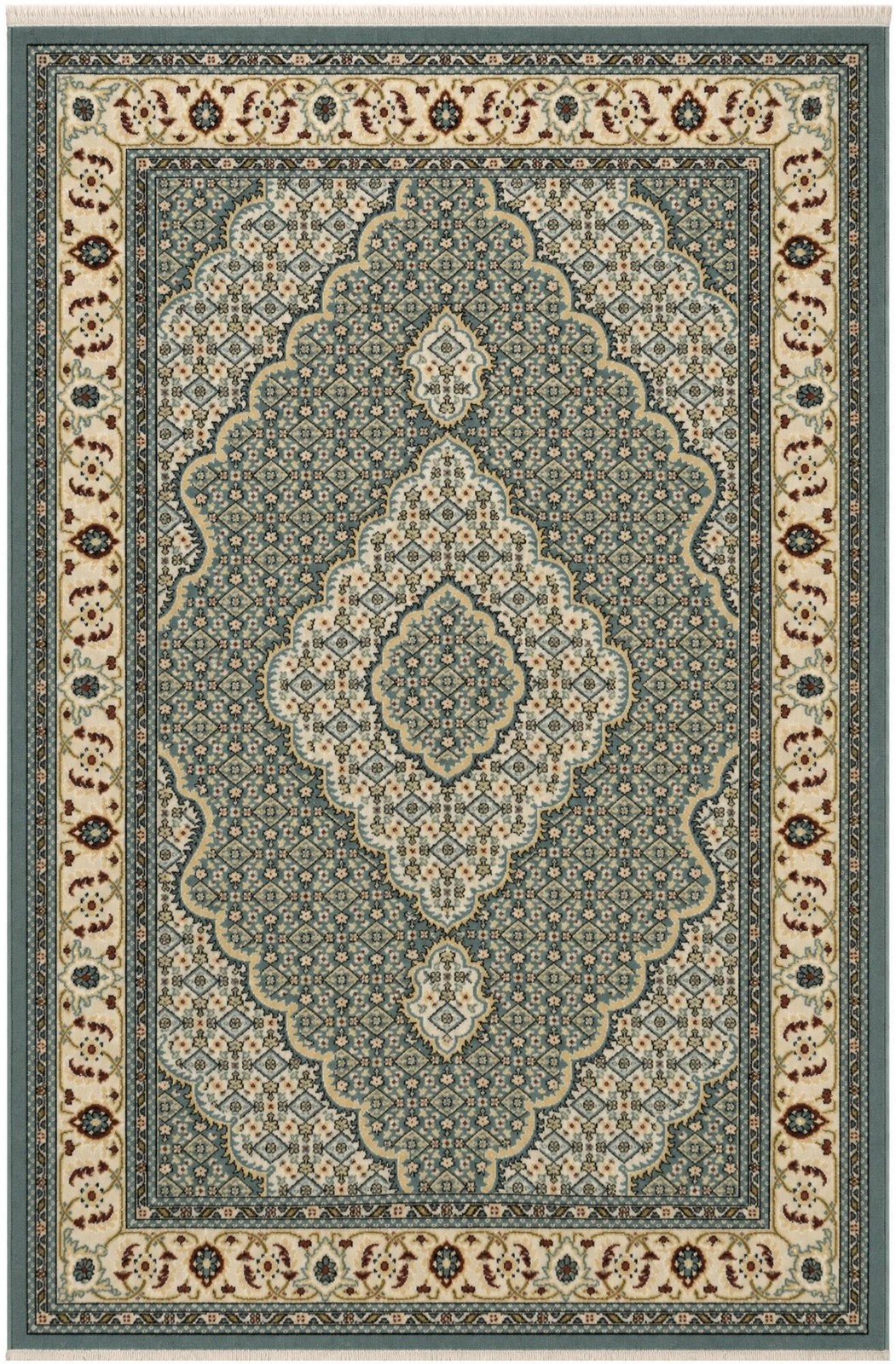 4' x 6' Millard · Border rug, light blue
