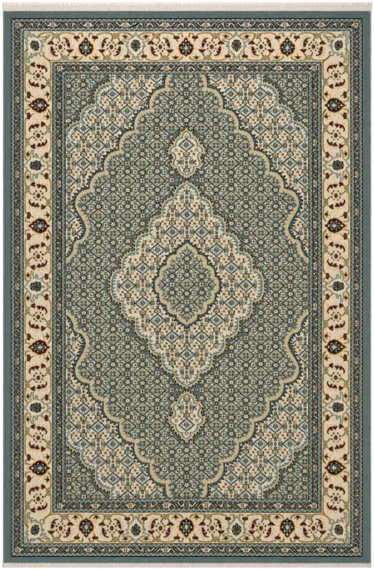 Millard · Border rug, light blue