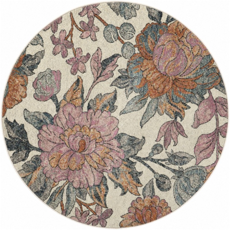 4' x 4' Sandstone · Floral / botanical rug, multi
