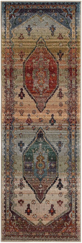 2' x 6' Truckee · Border rug, multi