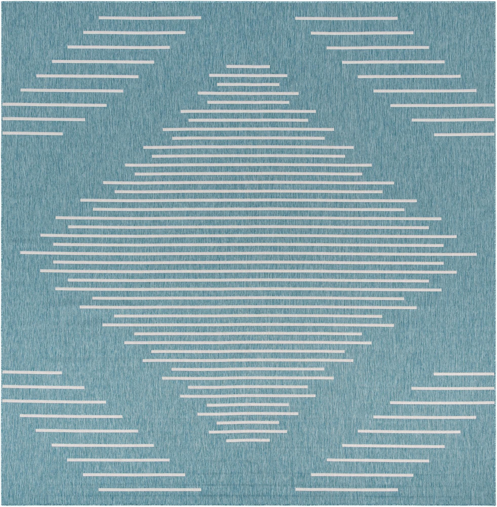 13' x 13' Harlow · Diamond Outdoor Rug, light aqua