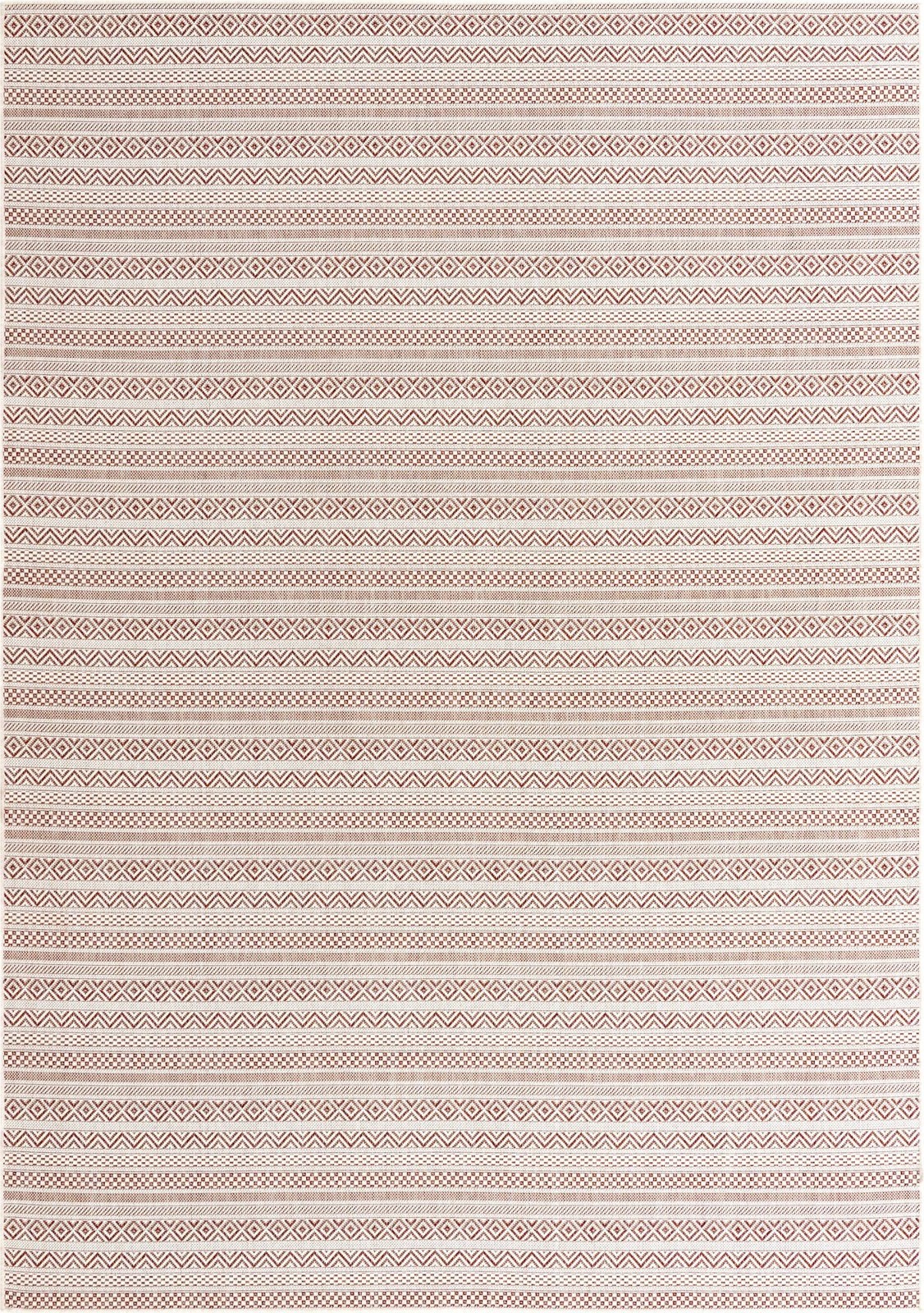 7' x 10' Merlin · Geometric Outdoor Rug, red