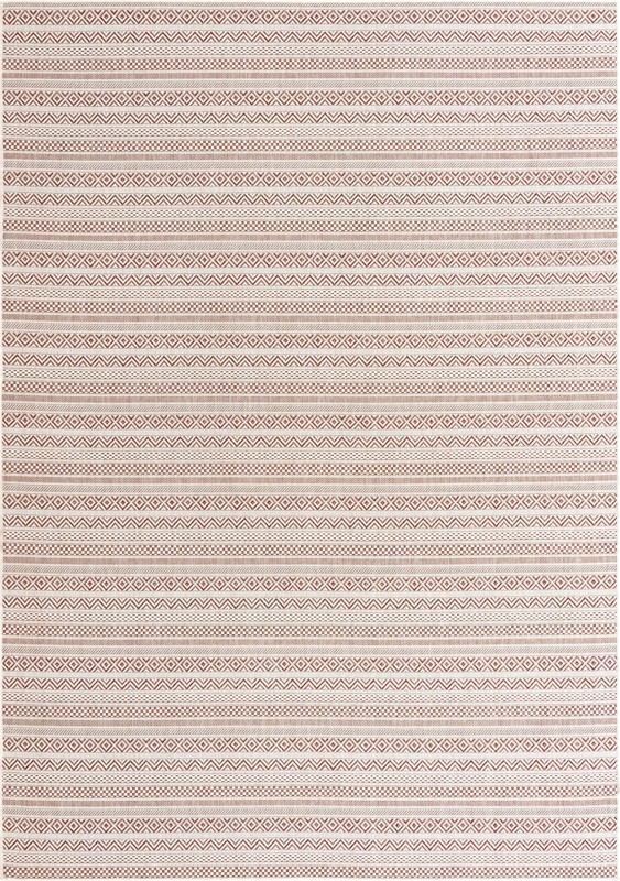 7' x 10' Merlin · Geometric Outdoor Rug, red