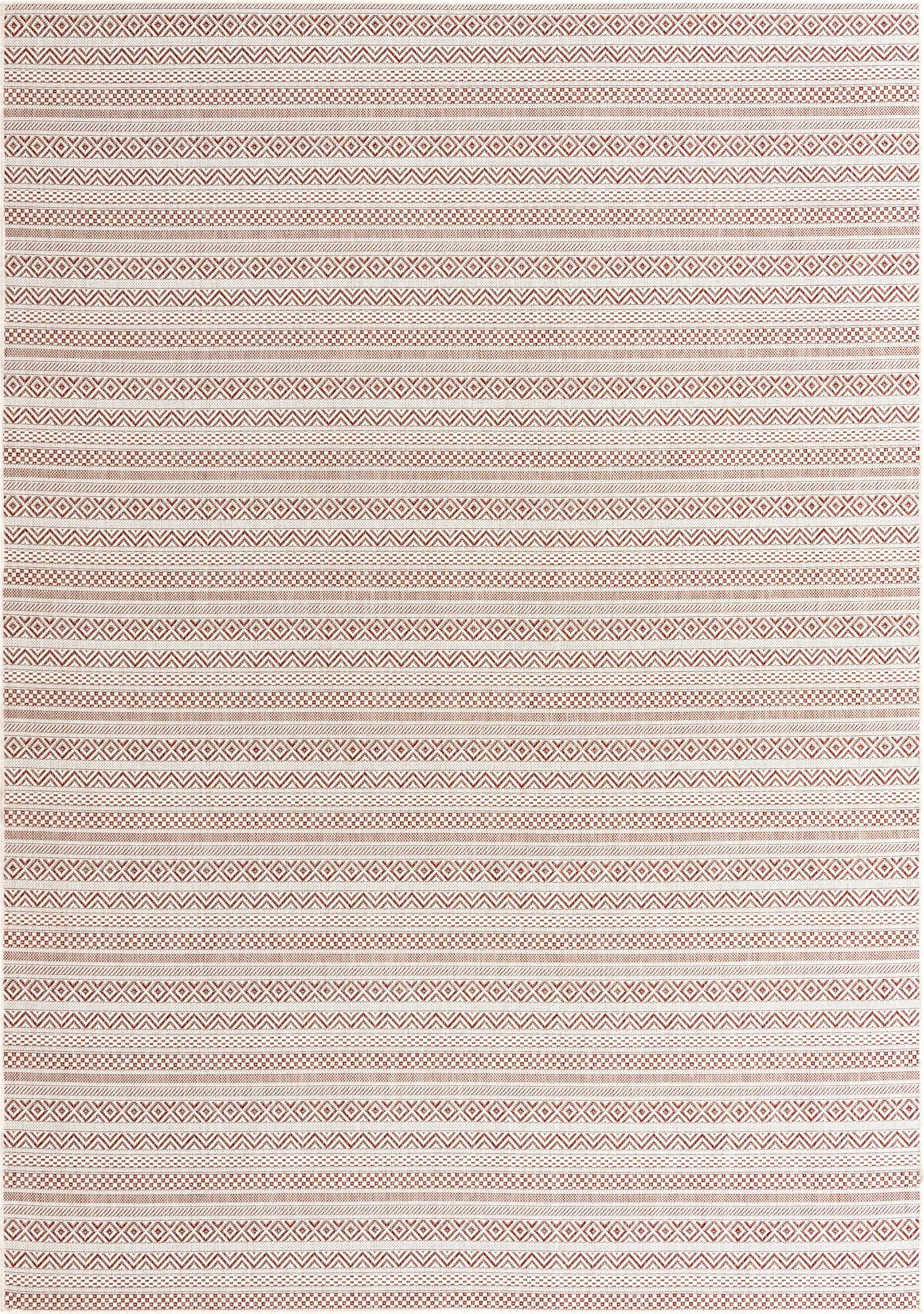 7' x 10' Merlin · Geometric Outdoor Rug, red