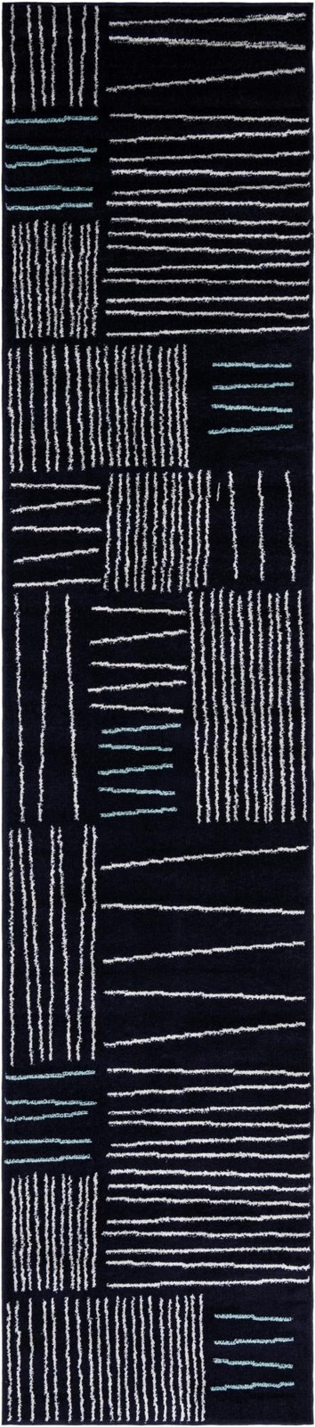2' 7 x 12' Bellingham · Geometric rug, navy blue