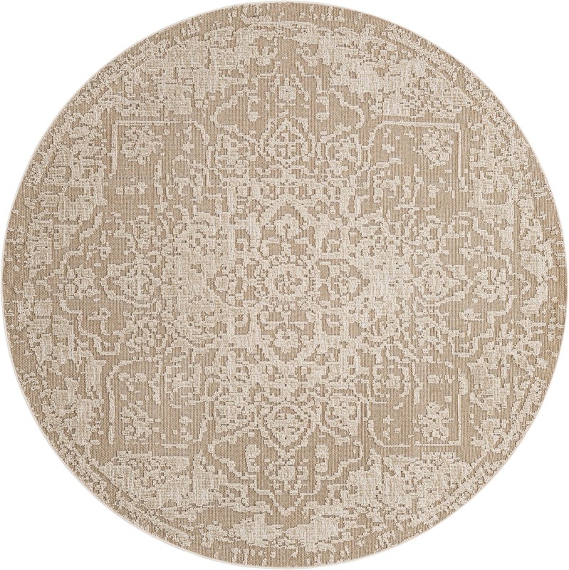 7' 10 x 7' 10 Cotter · Medallion Outdoor Rug, khaki