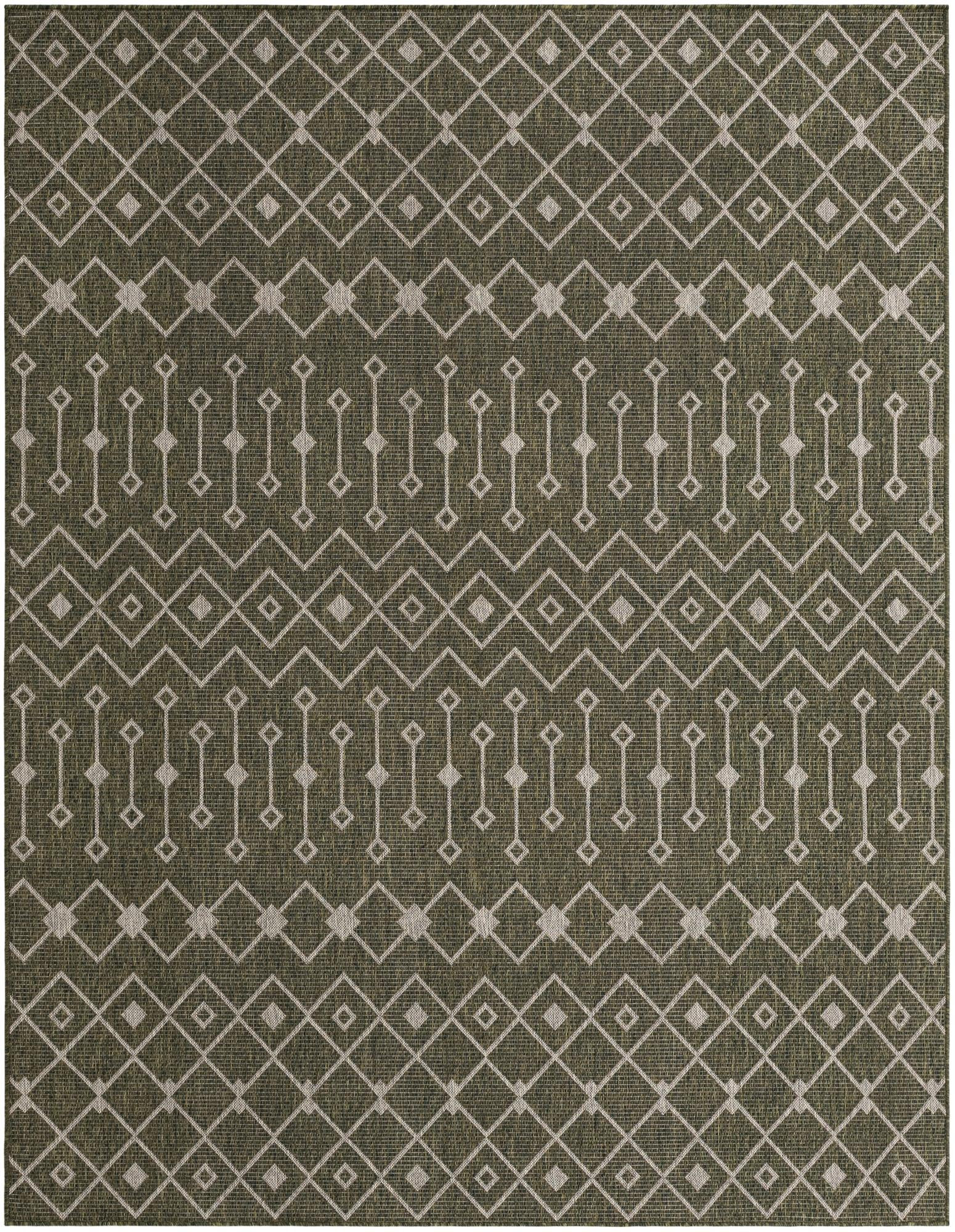7' 10 x 10' Kearney · Chevron Outdoor Rug, green