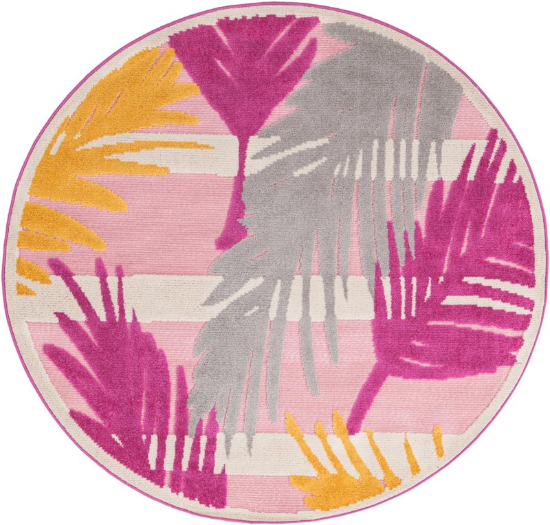 5' 3 x 5' 3 Fargo · Abstract Outdoor Rug, pink