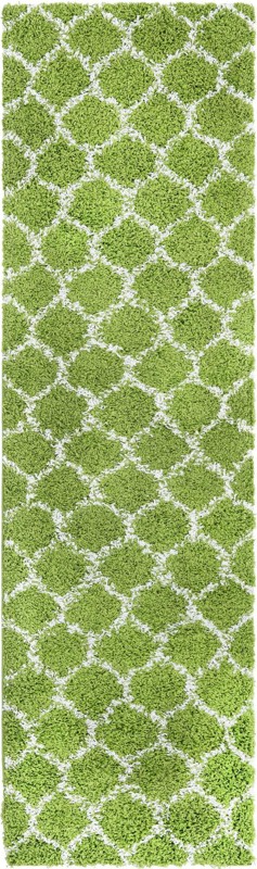 Barnett · Geometric Shag Rug, green