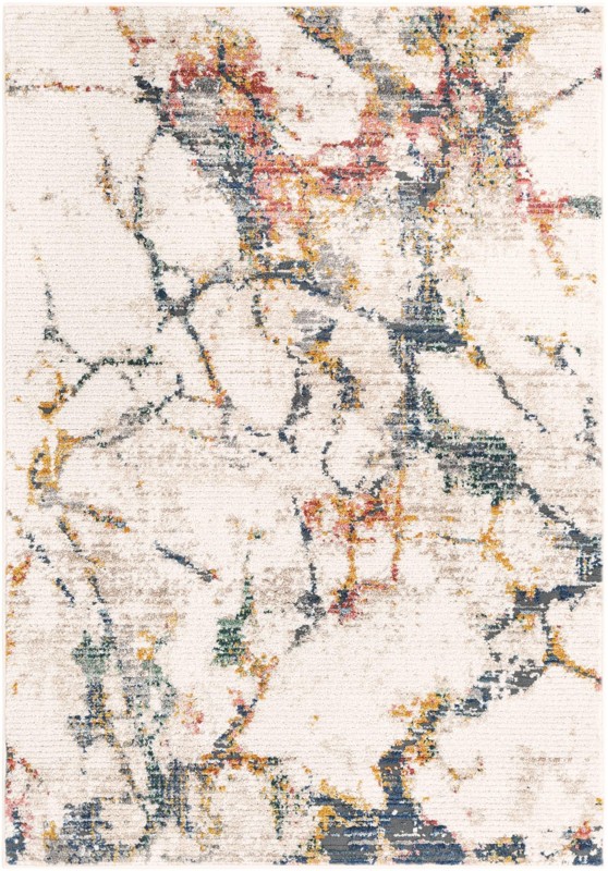 4' x 6' 3 Hume · Abstract rug, white and multicolor