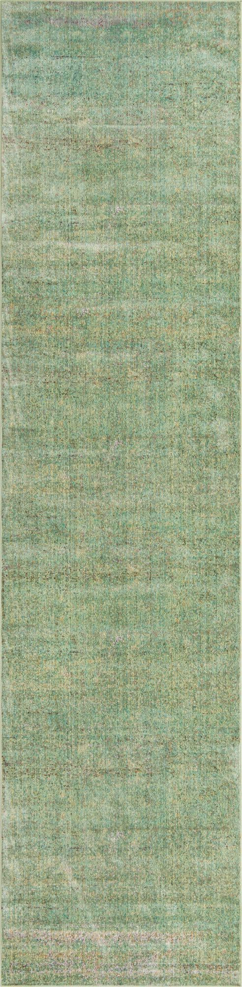 3' x 16' 5 Moorhead · Abstract rug, green and beige