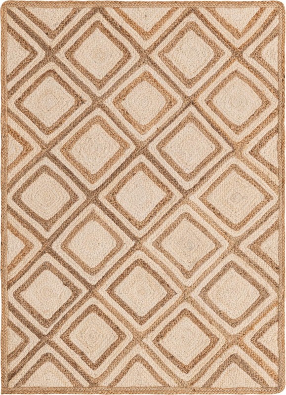 4' 1 x 6' 1 Halsey · Diamond Braided Jute Rug, natural