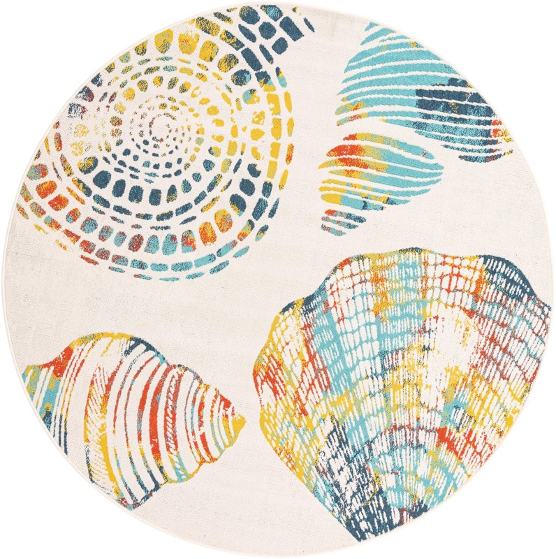 Darby · Seashell Outdoor Rug, ivory and multi