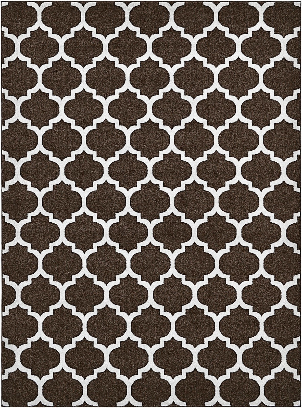 7' 10 x 11' Arkwright · Trellis rug, chocolate brown and beige