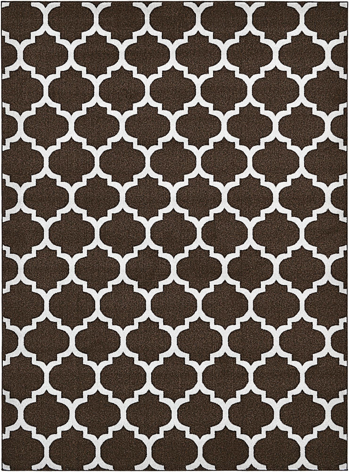 7' 10 x 11' Arkwright · Trellis rug, chocolate brown and beige