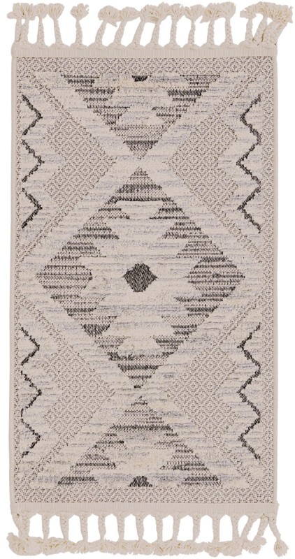 2' x 3' Fletcher · Geometric diamond rug, beige and gray