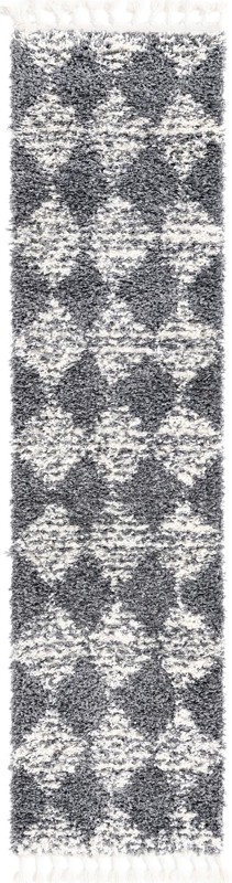2' x 8' Newton · Diamond Shag Rug, gray