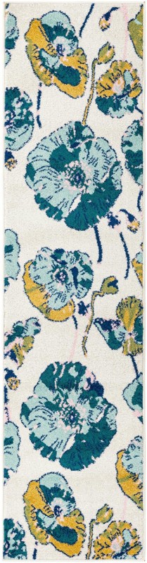 2' x 8' Hyland · Floral / botanical rug, white