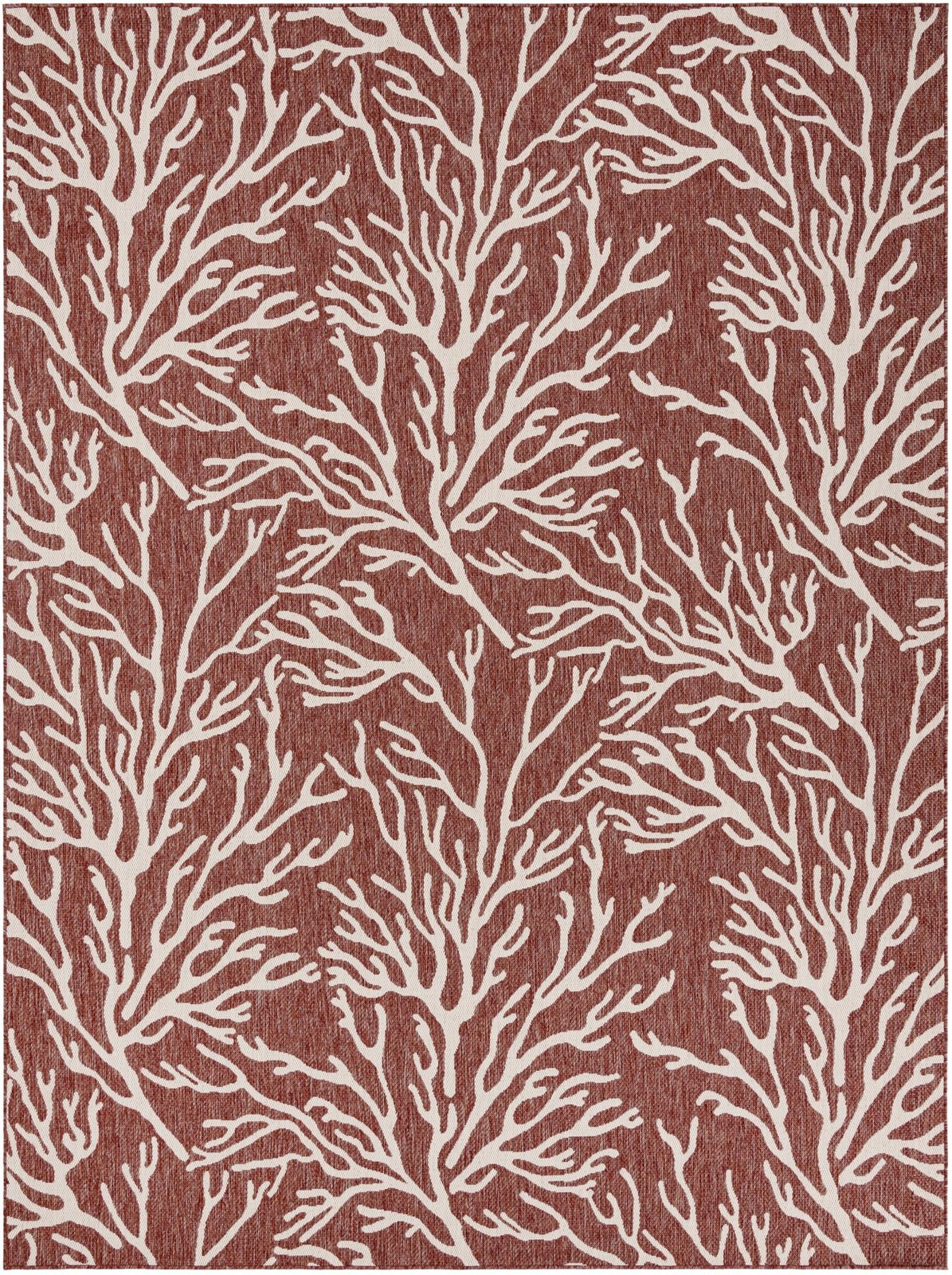 9' x 12' Northfield · Coral Outdoor Rug, rust red and ivory