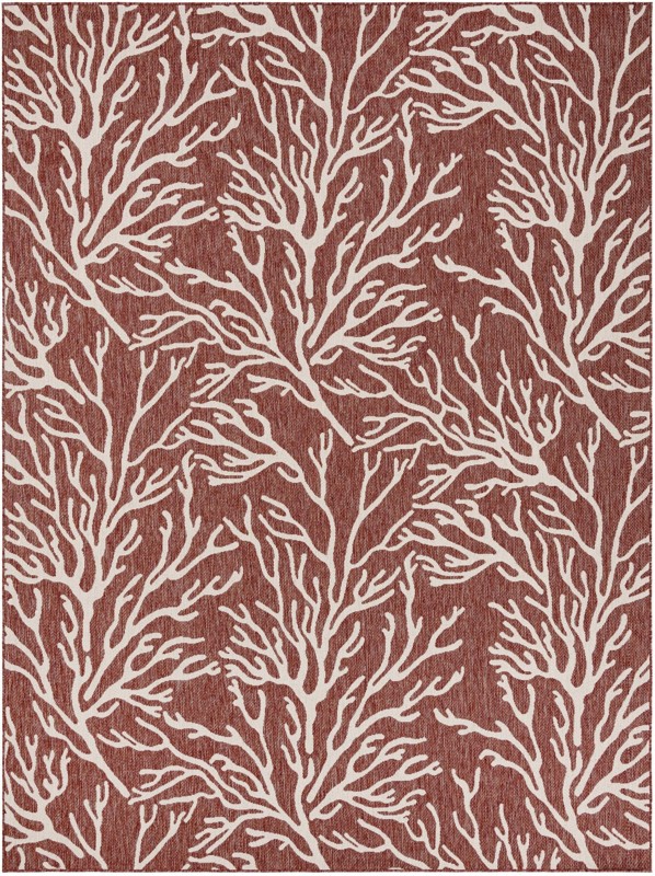 9' x 12' Northfield · Coral Outdoor Rug, rust red and ivory