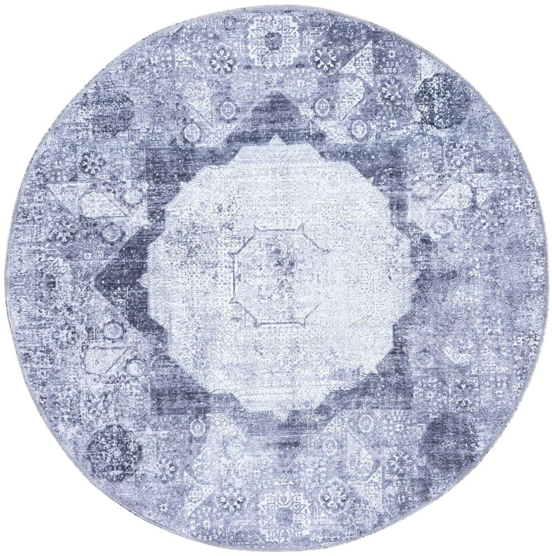Fallowfield · Medallion Washable Rug, gray ivory
