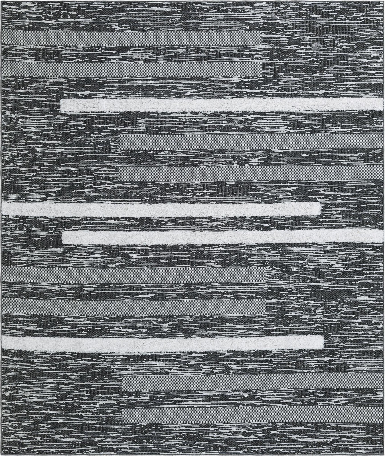 8' 2 x 10' Hornsby · Striped rug, black, gray, ivory