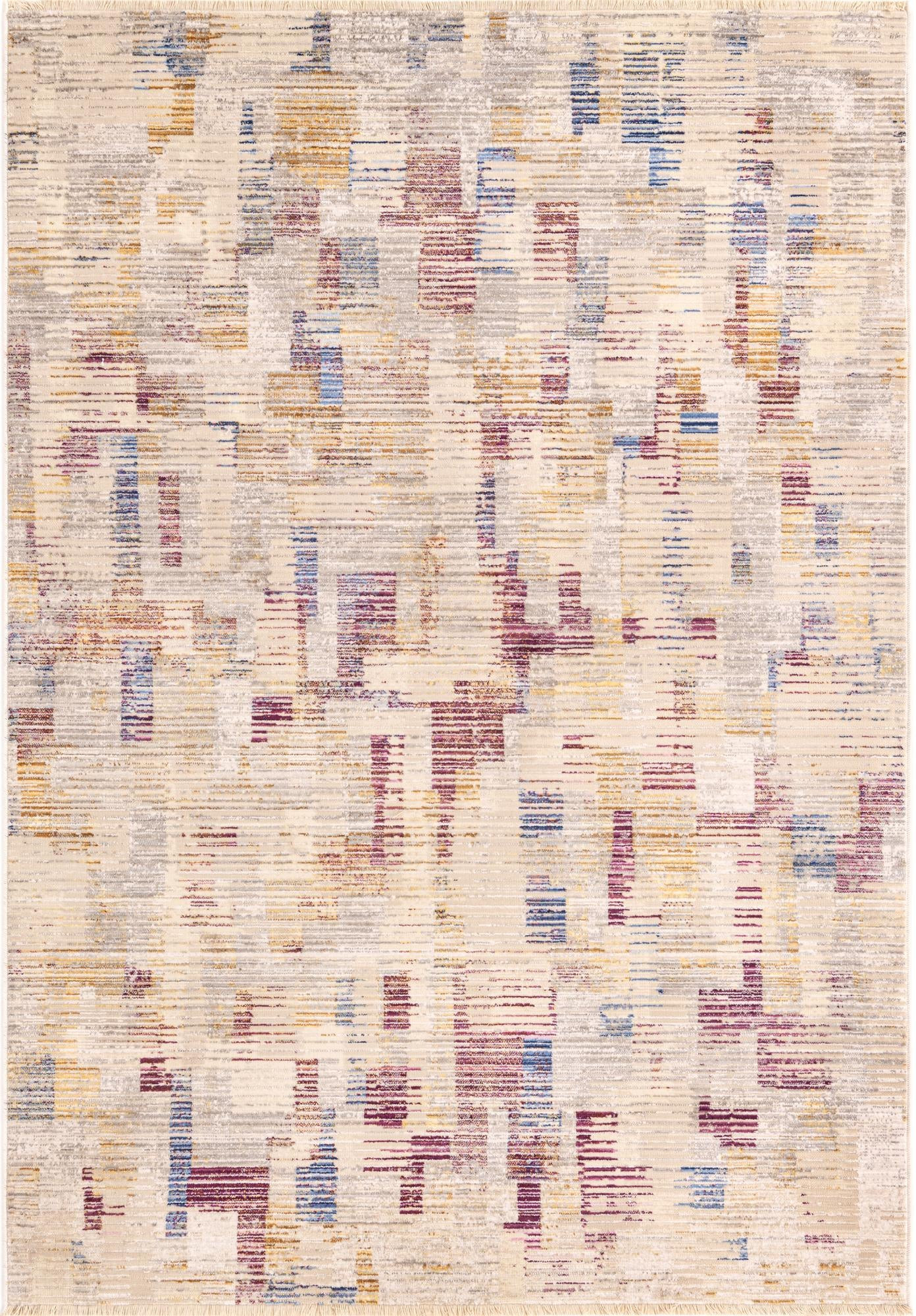4' x 5' 10 Hubbard · Abstract rug, ivory and multi