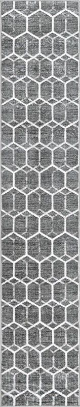 2' 7 x 13' Babcock · Geometric rug, grey