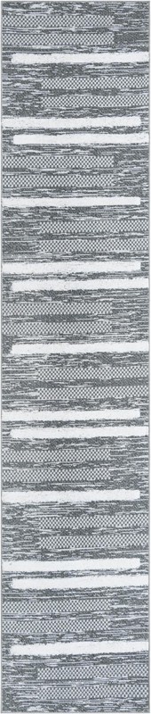 Hornsby · Abstract striped rug, gray and ivory