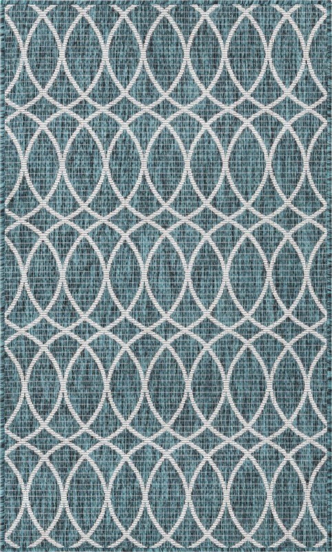 Atkins · Lattice Outdoor Rug, teal