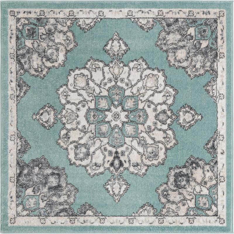 Nettle · Border rug, aqua
