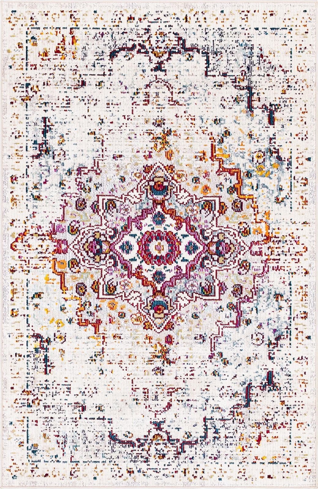 4' x 6' Garnet · Medallion rug, beige